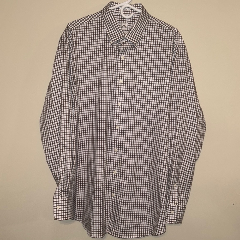 Peter Millar Men’s 100% Cotton Plaid Shirt Button Up Long Sleeve Blue Size XL